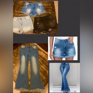 Mixed Denim Shorts & Jeans Bundle - Light, Dark, Medium Blue